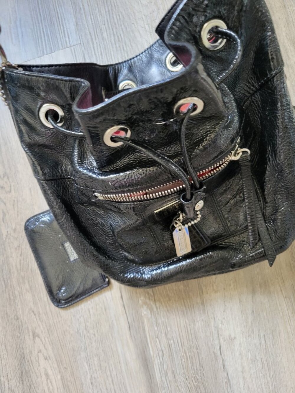 - Preowned Coach Poppy black patent leather purse 👛